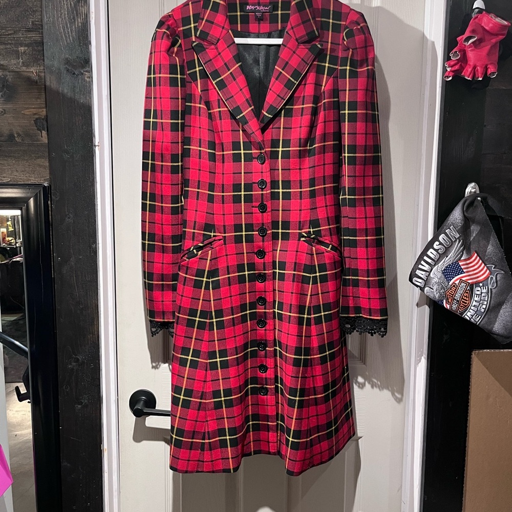 Betsey Johnson Vintage Tartan Plaid Coat *Very Rare!*